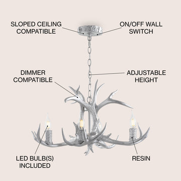 Eldora Adjustable Resin Antler LED Chandelier